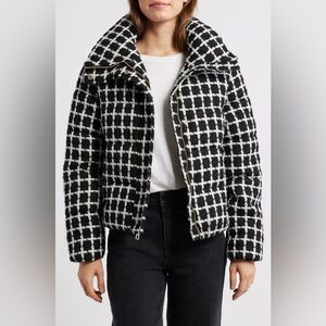 Jason Wu Black and White Grid Puffer Jacket
